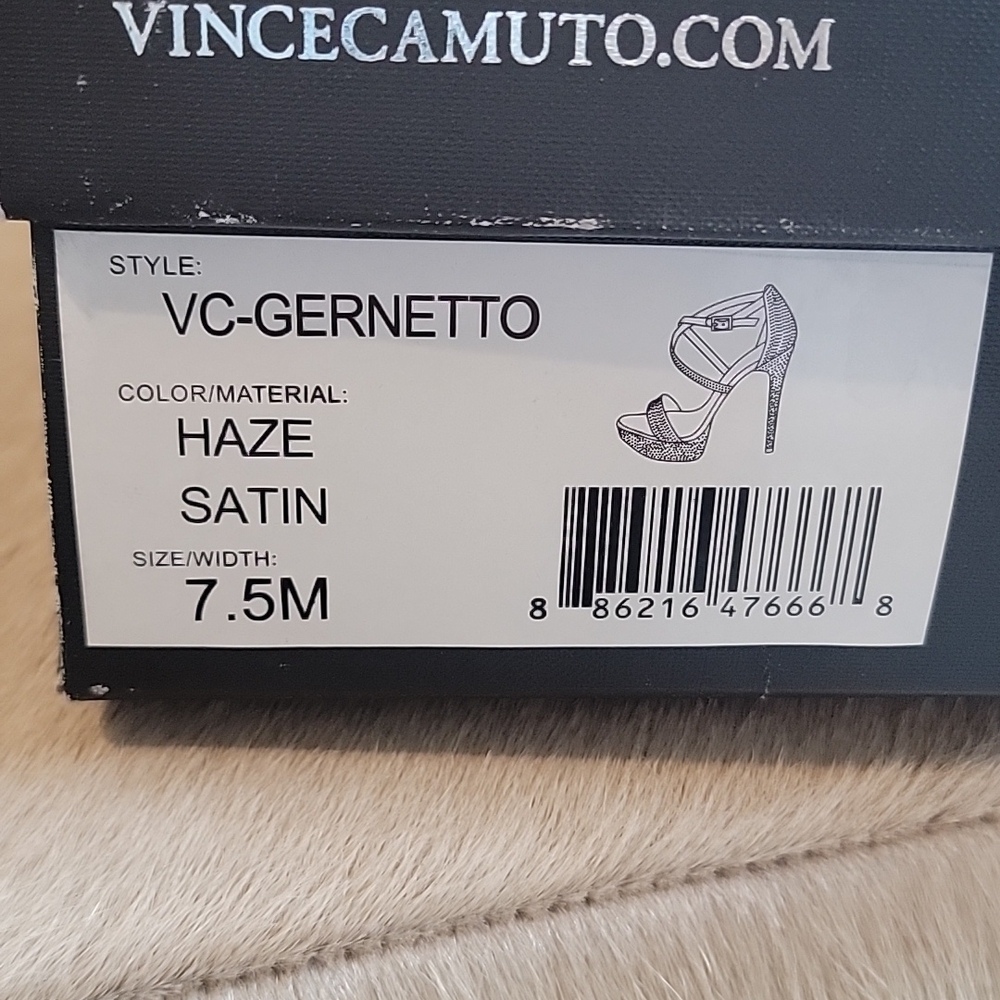 Vince Camuto Gernetto Platinum Crystal Stiletto Heels Size 7.5 - Picture 10 of 11